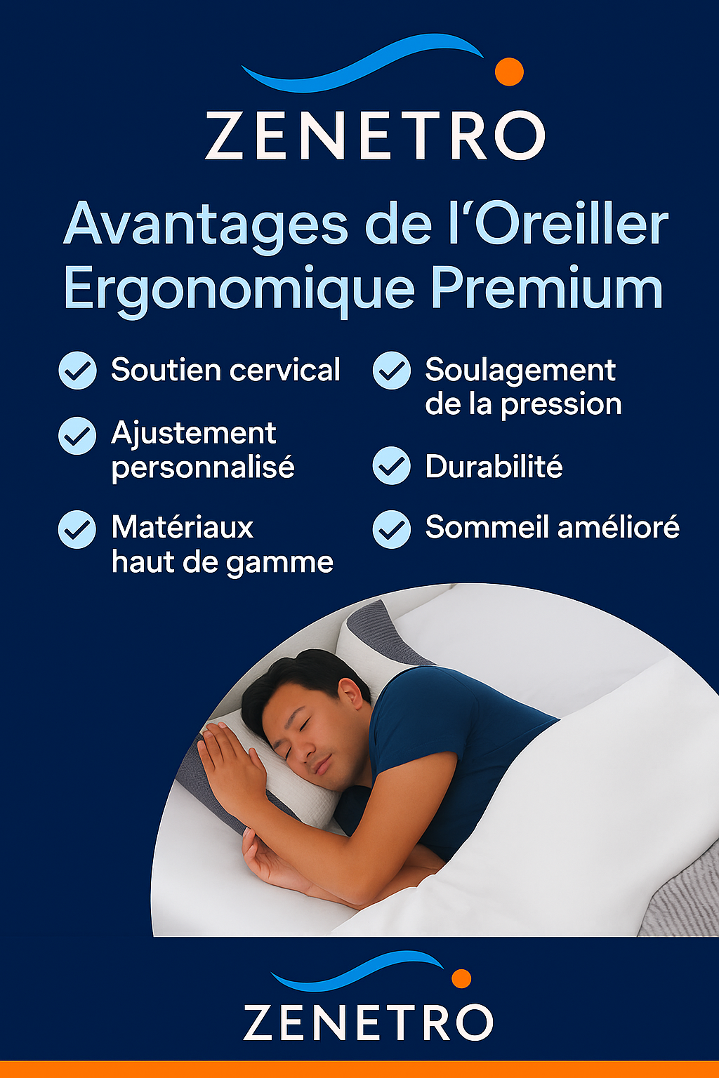 L'Oreiller Zenetro™ – Dormez aligné, réveillez-vous libéré